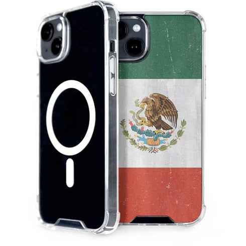 Mexico Flag Distressed iPhone 15 MagSafe Case